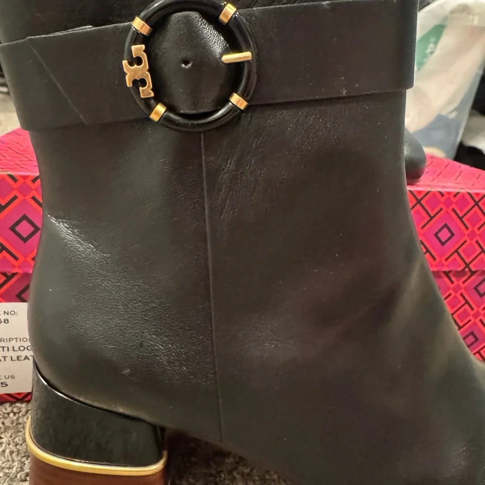 Tory Burch Sleek Black Ankle Booties - Picture 2 of 8
